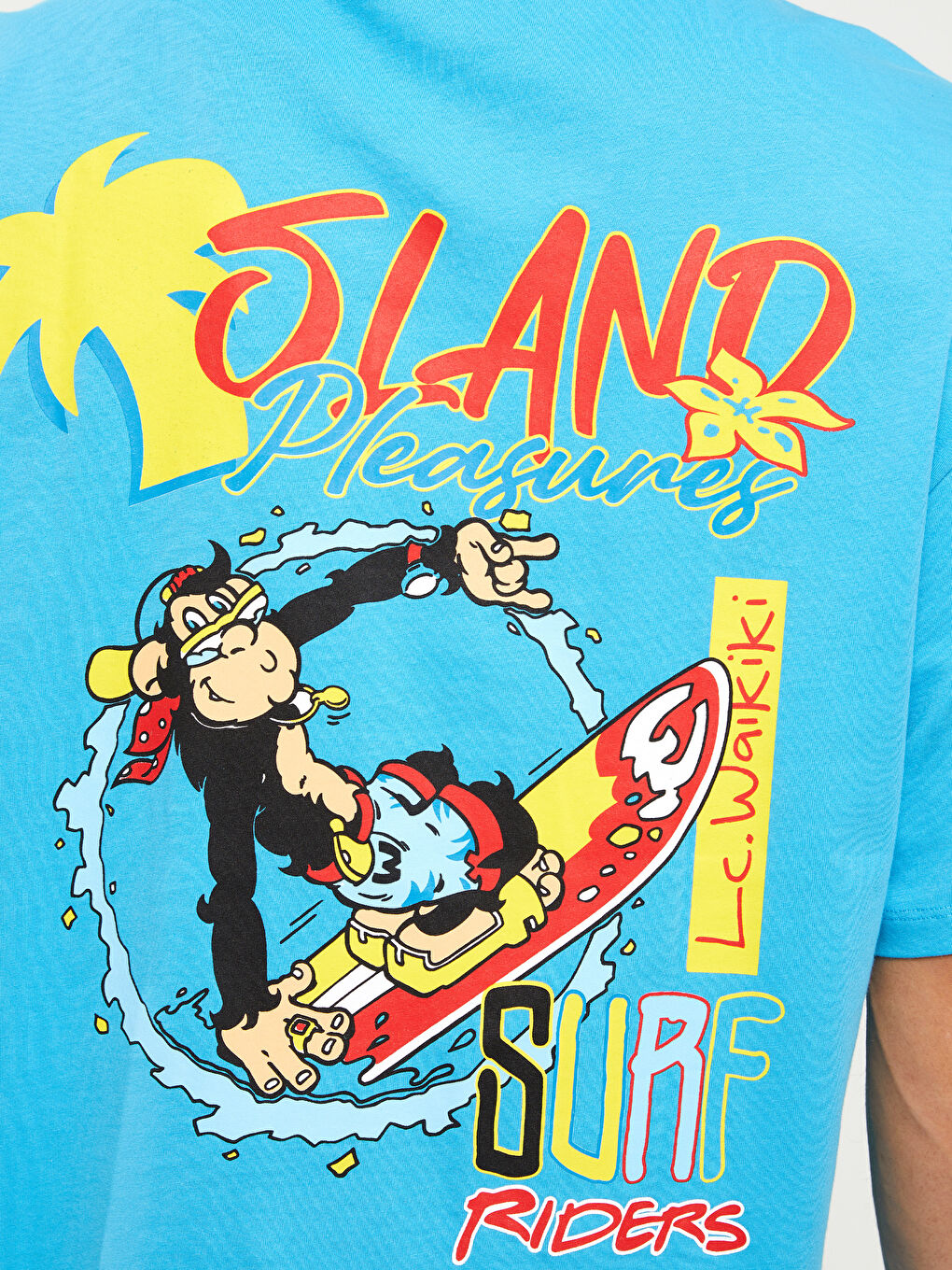 XSIDE Rundhalsausschnitt Kurzarm Nostalgischer Affe Bedrucktes Jersey T-Shirt für Herren -S3I638Z8-GJ0