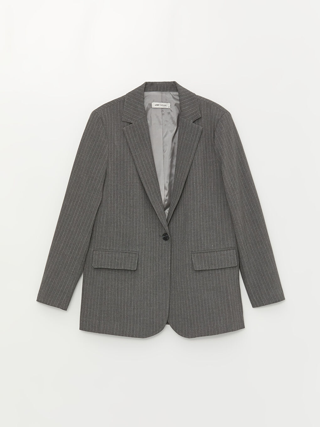 Veste Blazer Rayée à Manches Longues pour Femmes-5