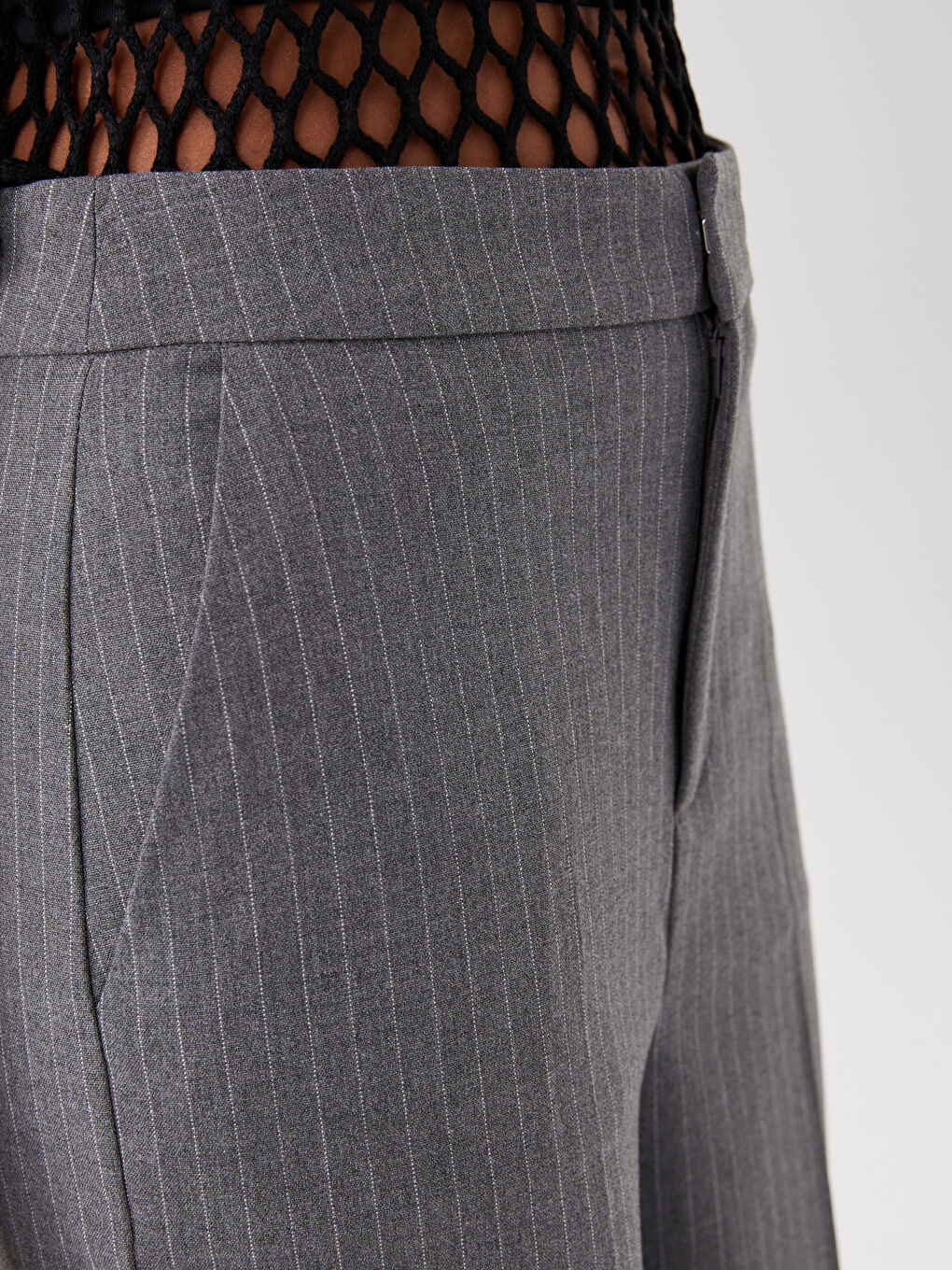 LCW Vision Pantalone Ženske Standardnog Kroja sa Prugama i Širokim Nogavicama -S3I676Z8-SZ5