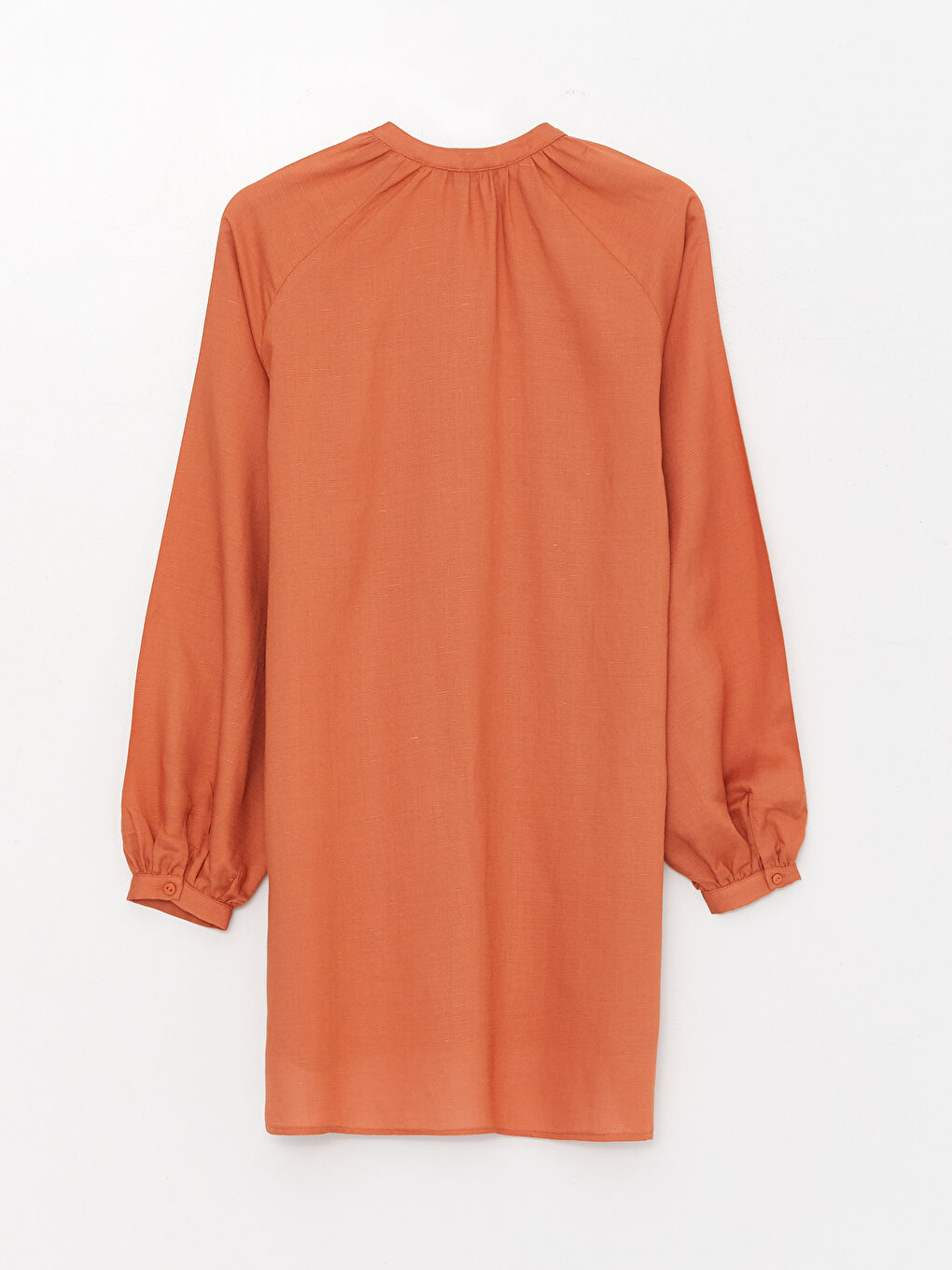 تونيك كم طويل بياقة مندرين خليط كتان للسيدات-6