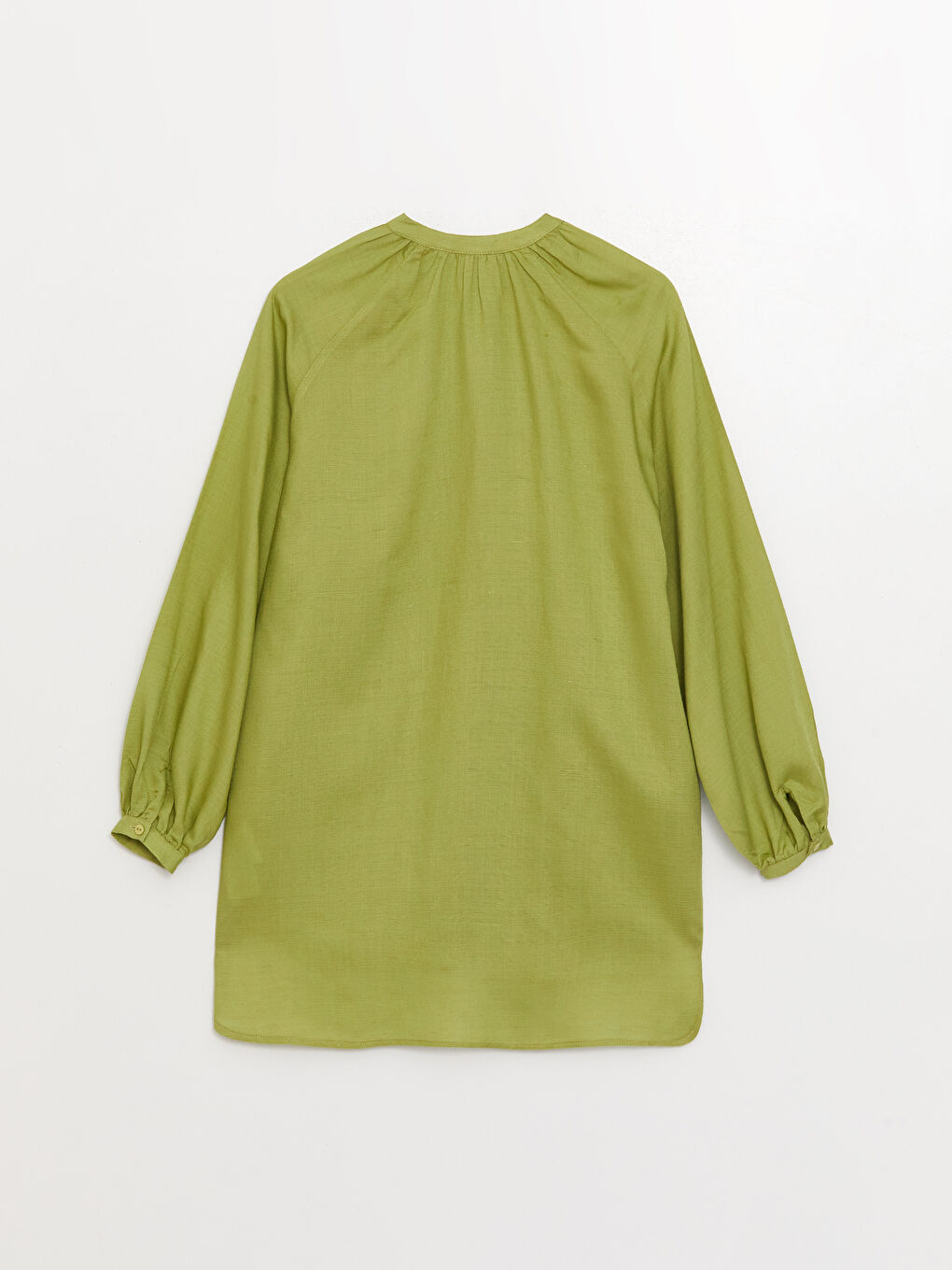 Grandad Collar Long Sleeve Linen Blend Women's Tunic-6