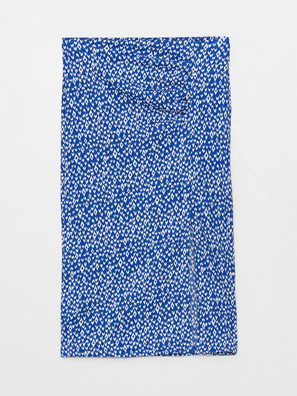 Lacivert Dar Fit Desenli Kadın Kalem Etek-5