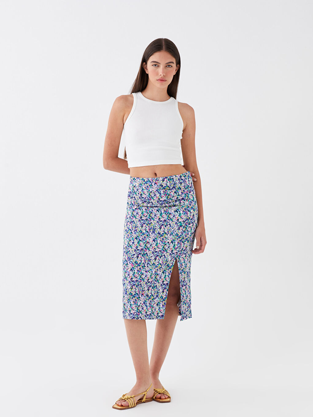 Tight Fit Patterned Women's Pencil Skirt -S3I701Z8-LSC