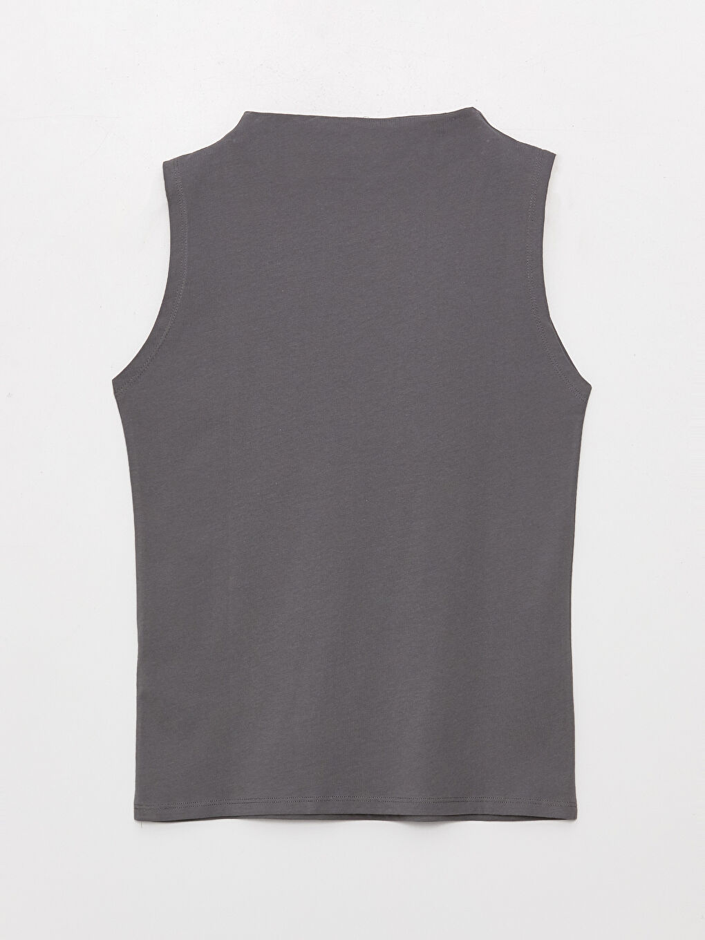 Antrasit Kadın Dik Yaka Düz Bluz-6