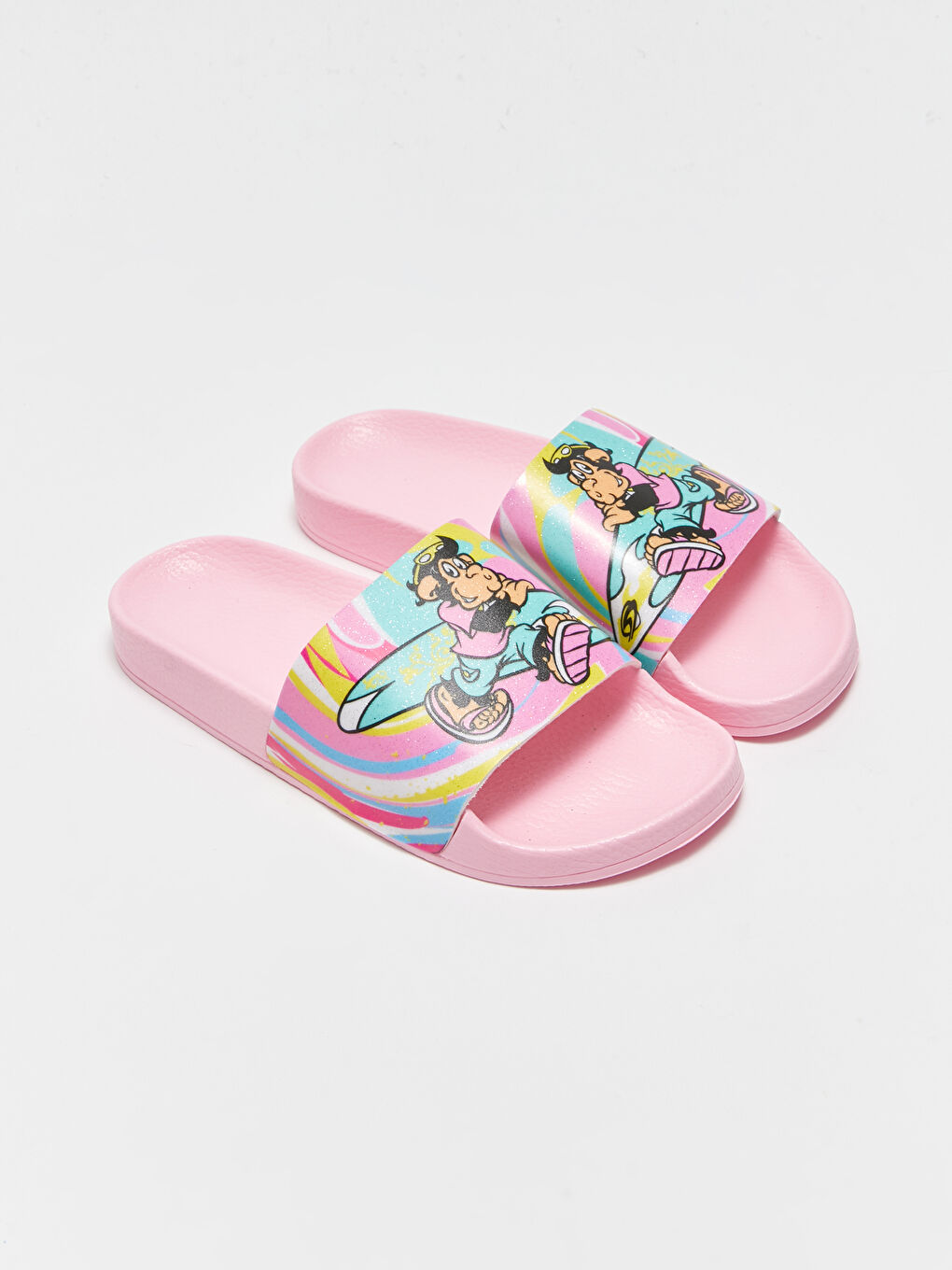 Pembe Nostaljik Maymun Baskılı Kız Çocuk Terlik-4