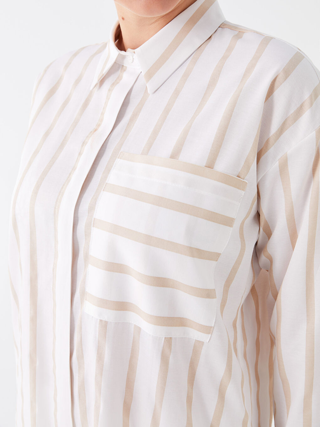 Striped Oversize Women's Shirt Tunic-3