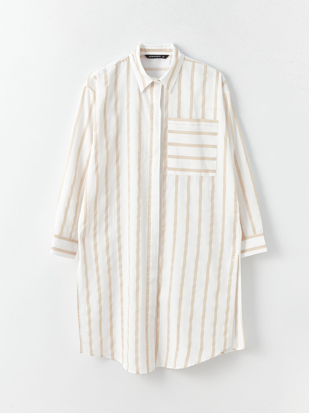 Striped Oversize Women's Shirt Tunic-5