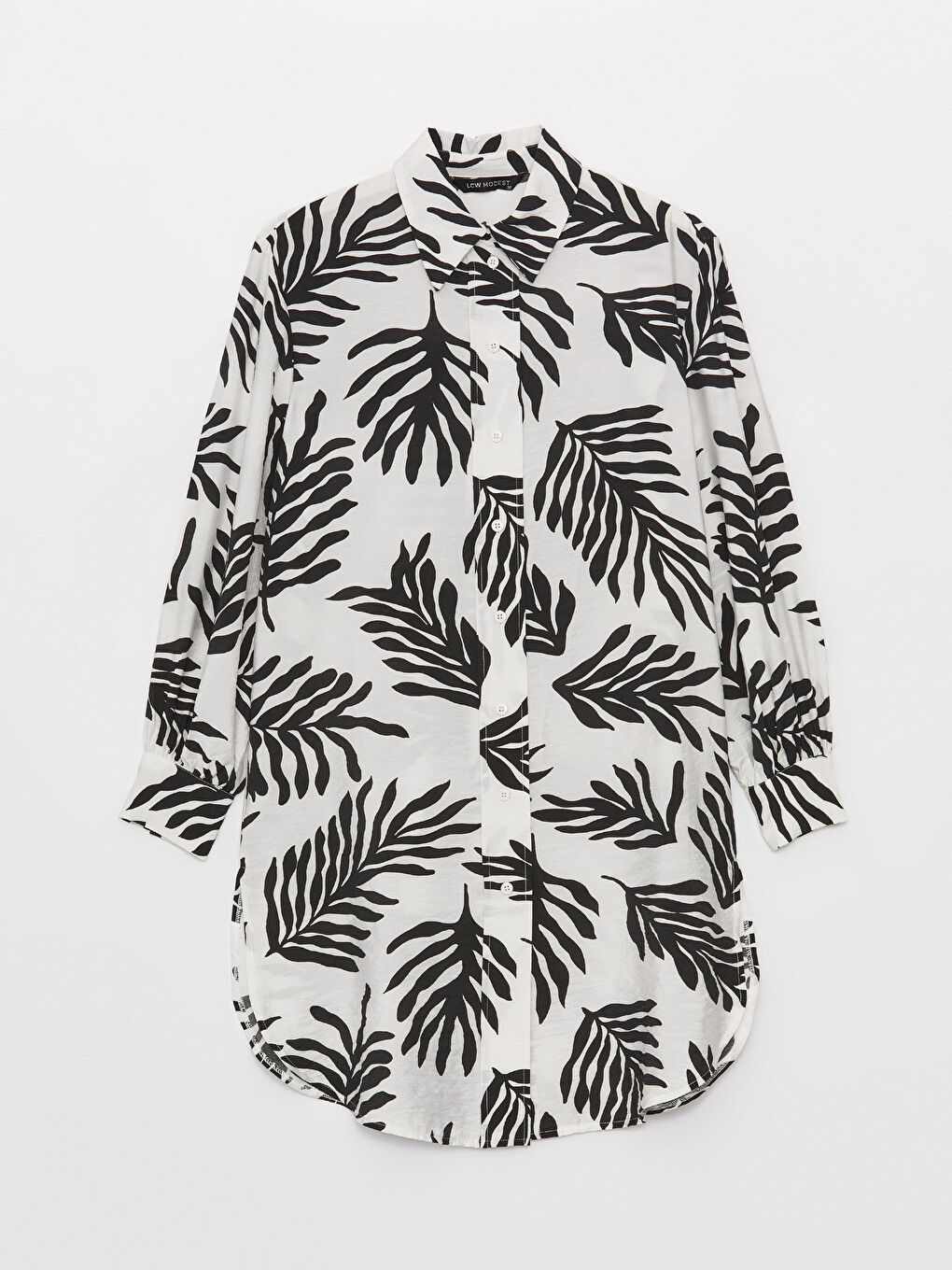 Siyah Desenli Kadın Gömlek Tunik-4