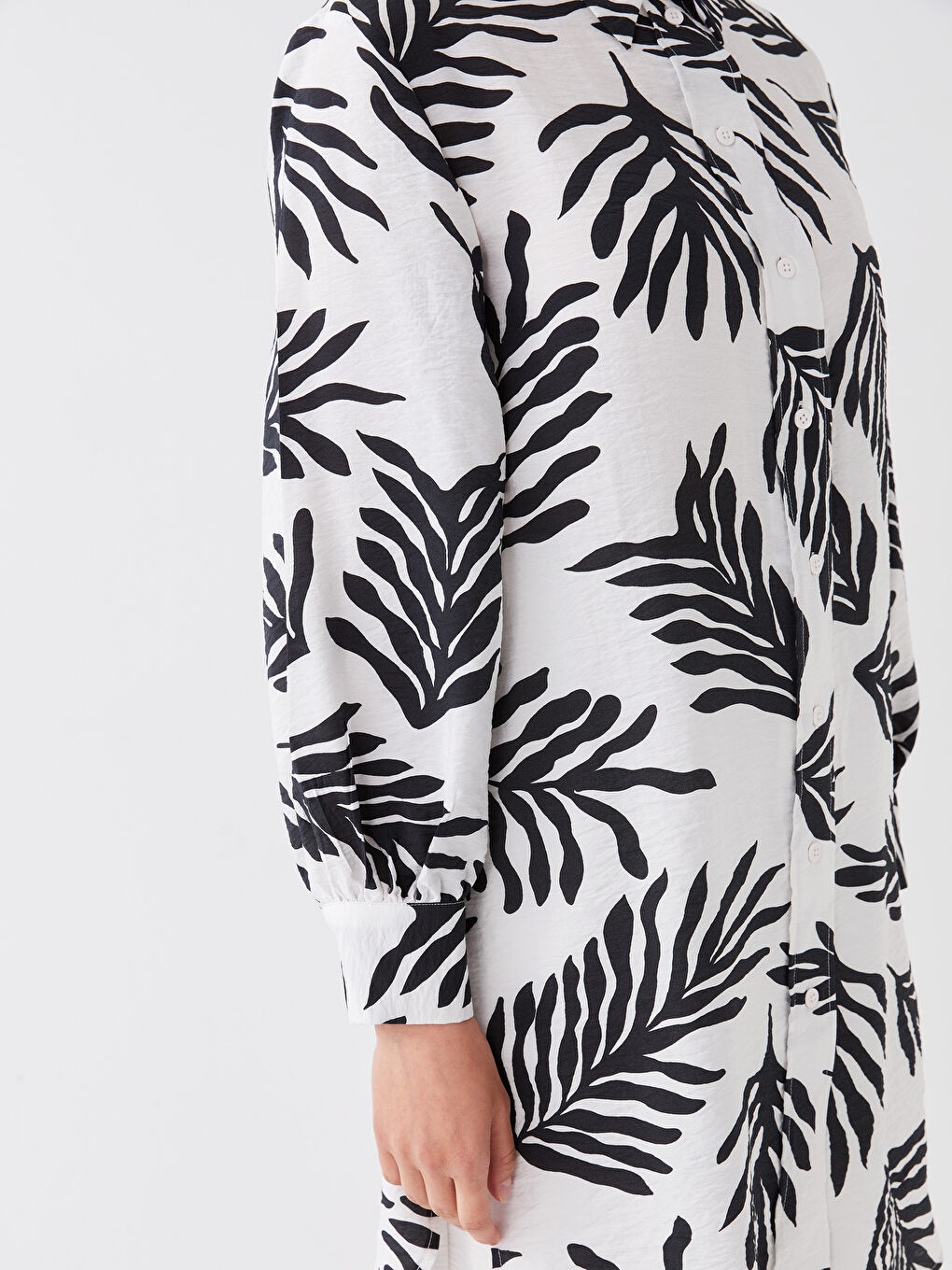 Siyah Desenli Kadın Gömlek Tunik-2