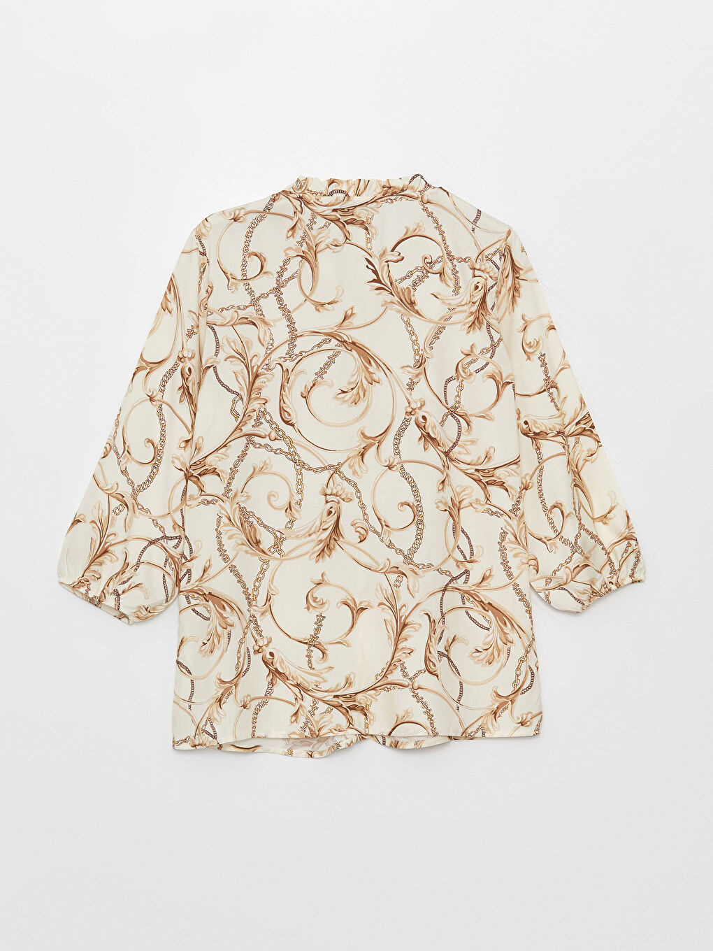 Bluse für Damen mit Henley-Ausschnitt und Muster aus Popeline-6