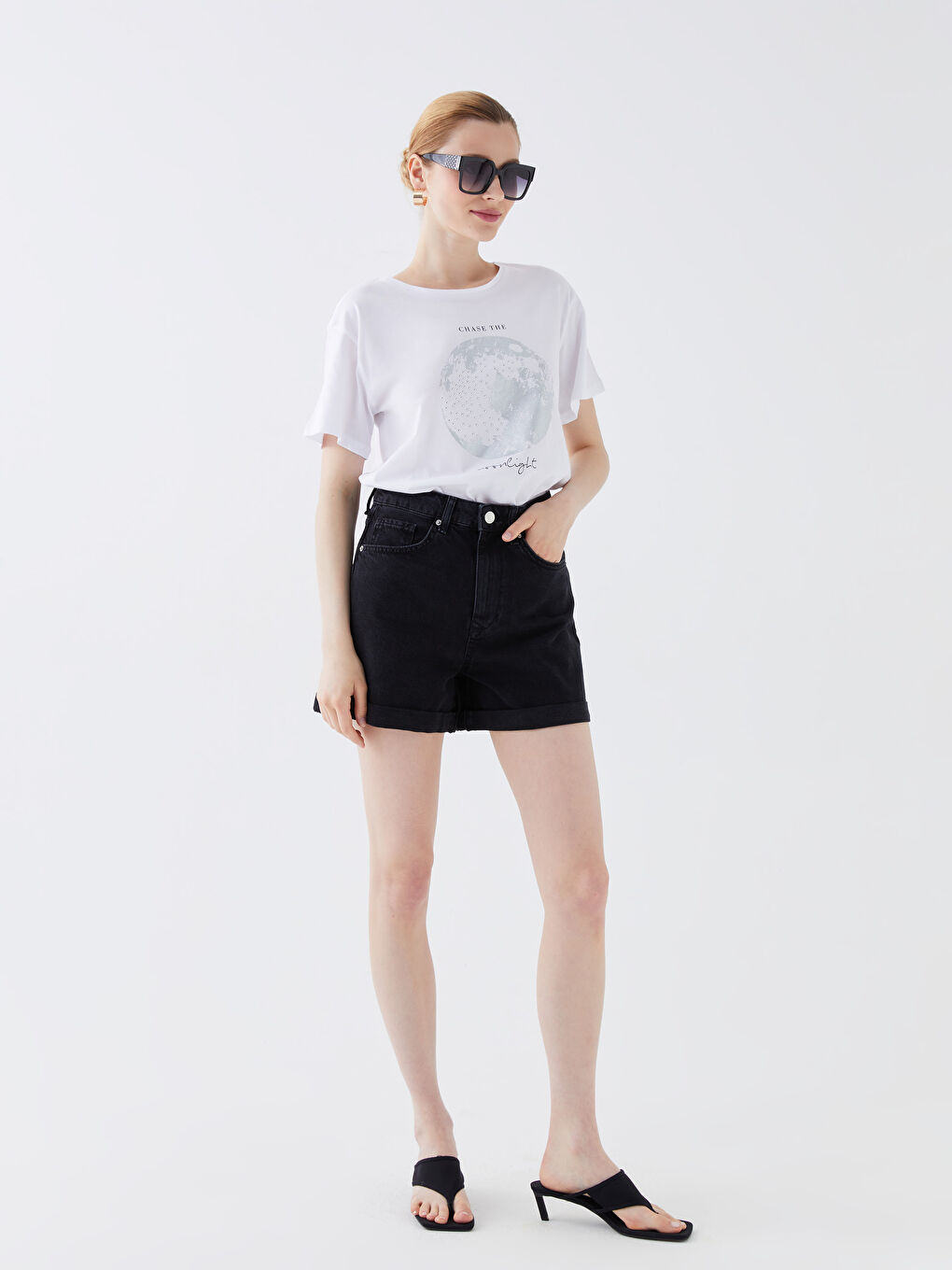 Crew Neck Printed Short Sleeve Women's T-Shirt-2