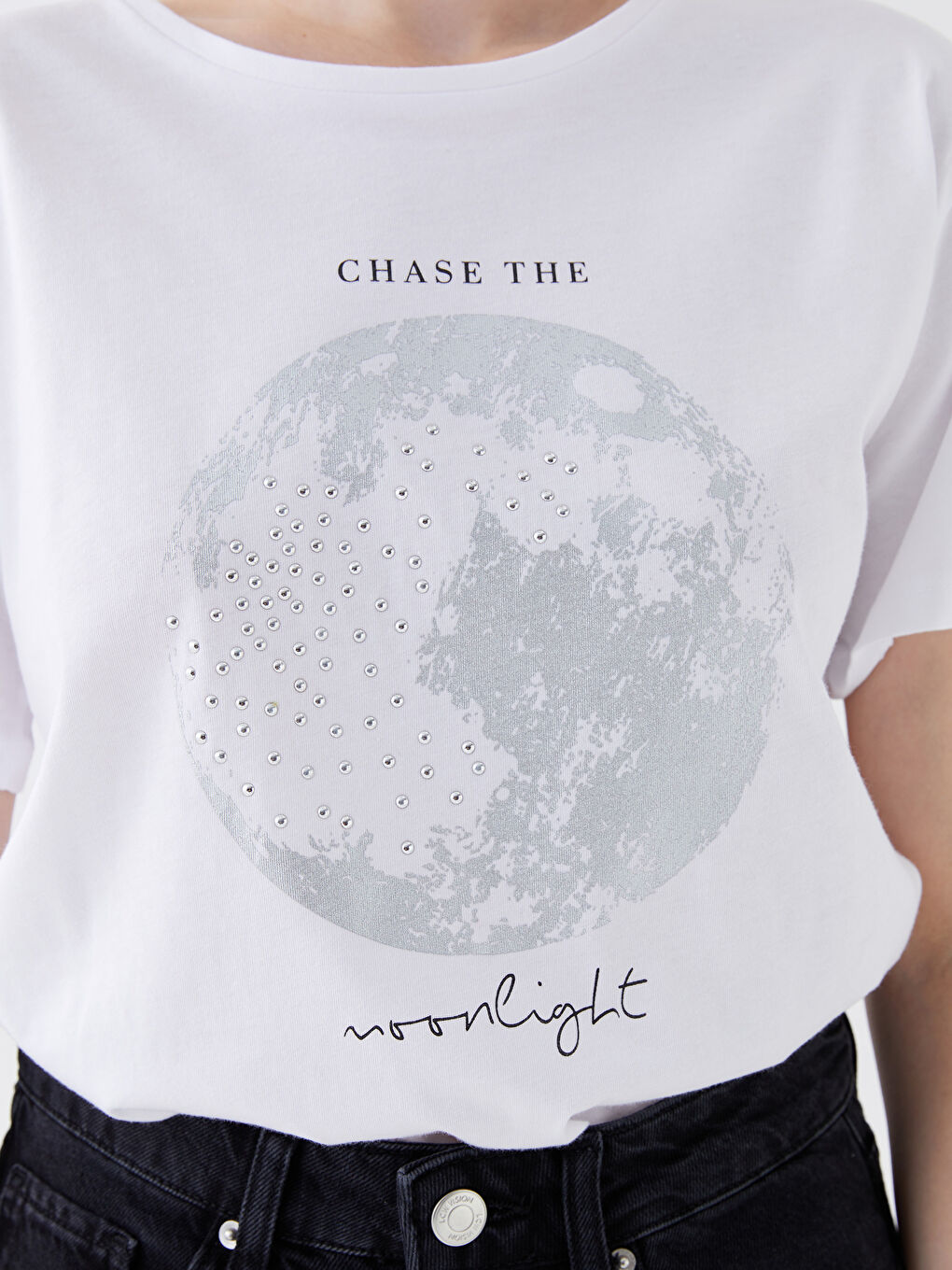 Crew Neck Printed Short Sleeve Women's T-Shirt-3