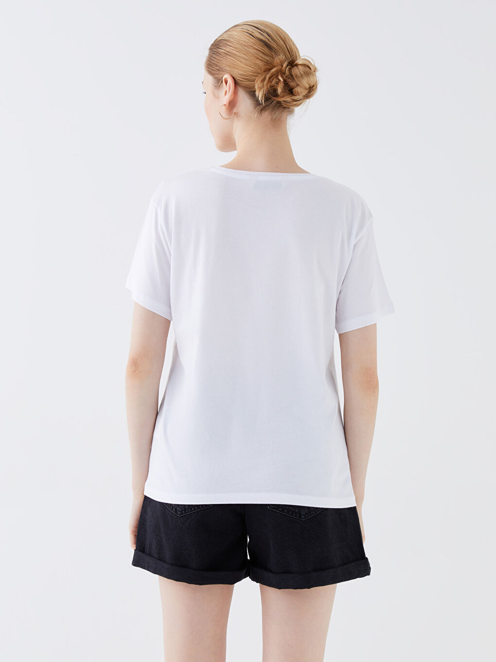 Crew Neck Printed Short Sleeve Women's T-Shirt-4