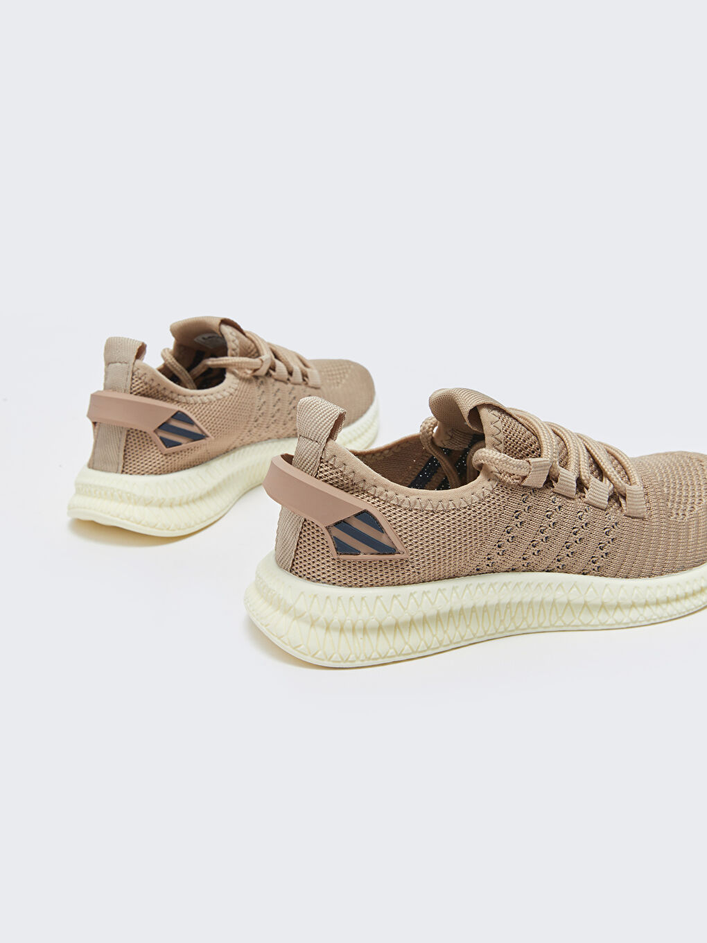 Bej Bağcıklı Erkek Çocuk Triko Spor Ayakkabı-4