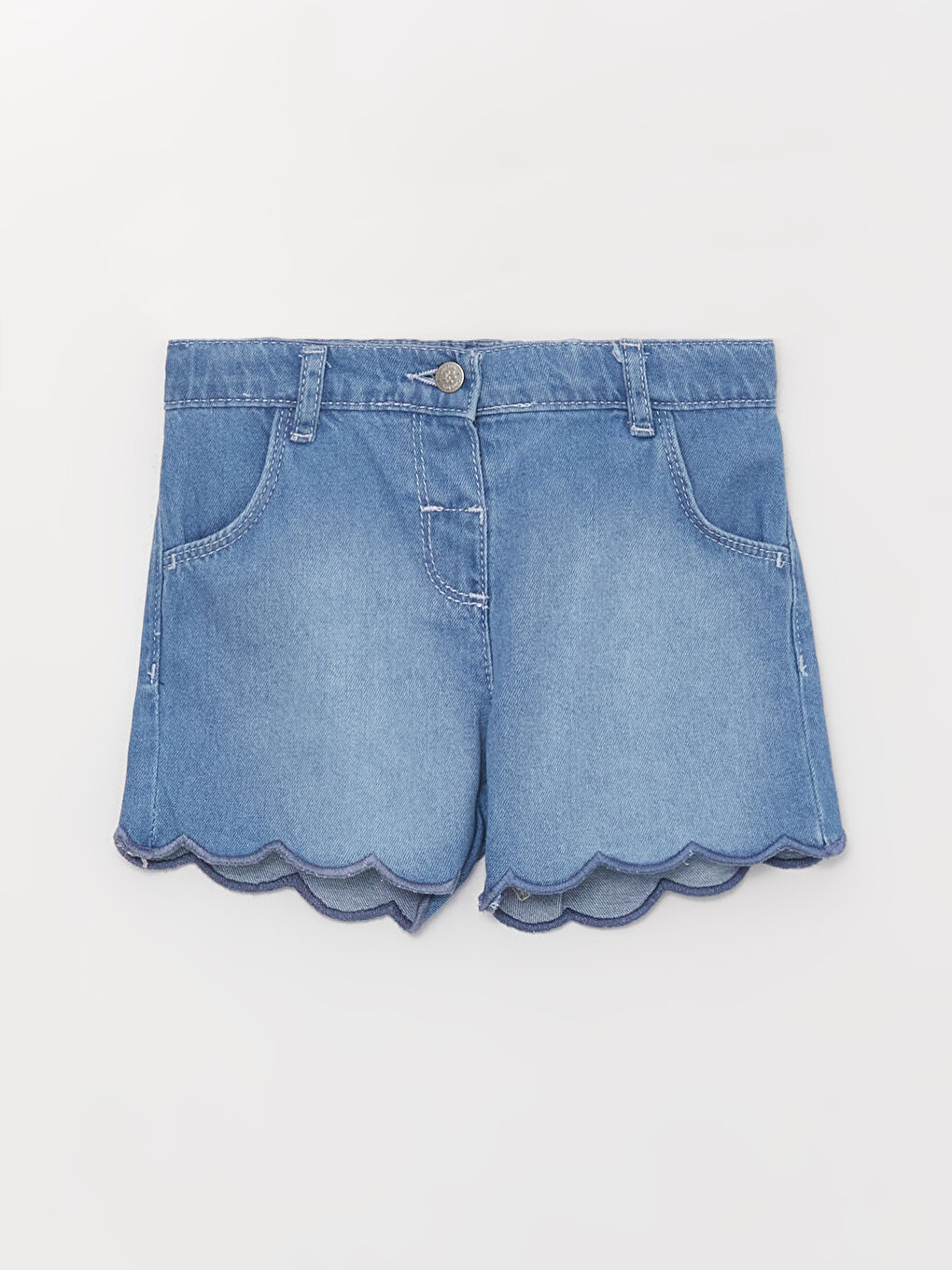 LCW baby Indigo Basic Kız Bebek Jean Şort - 1