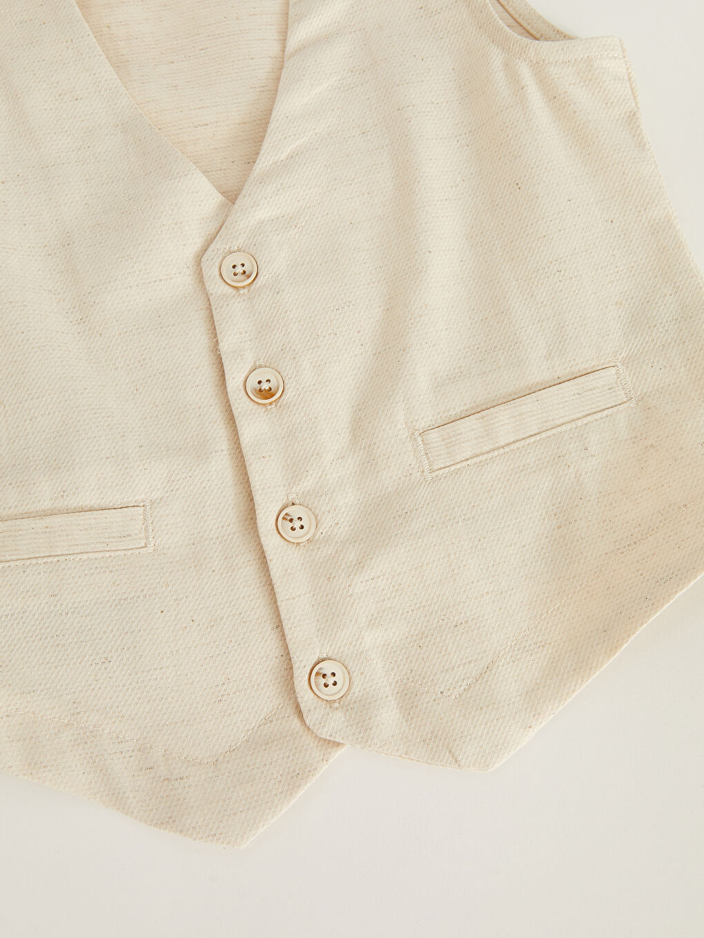 Bej Kendinden Desenli Erkek Bebek Yelek-2