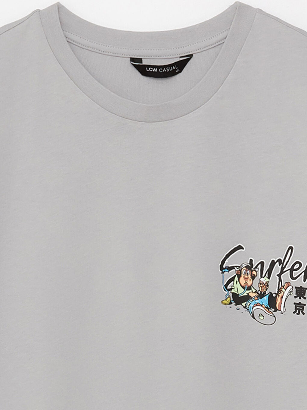 Crew Neck Short Sleeve Nostalgic Monkey Printed Combed Cotton Unisex T-Shirt-15