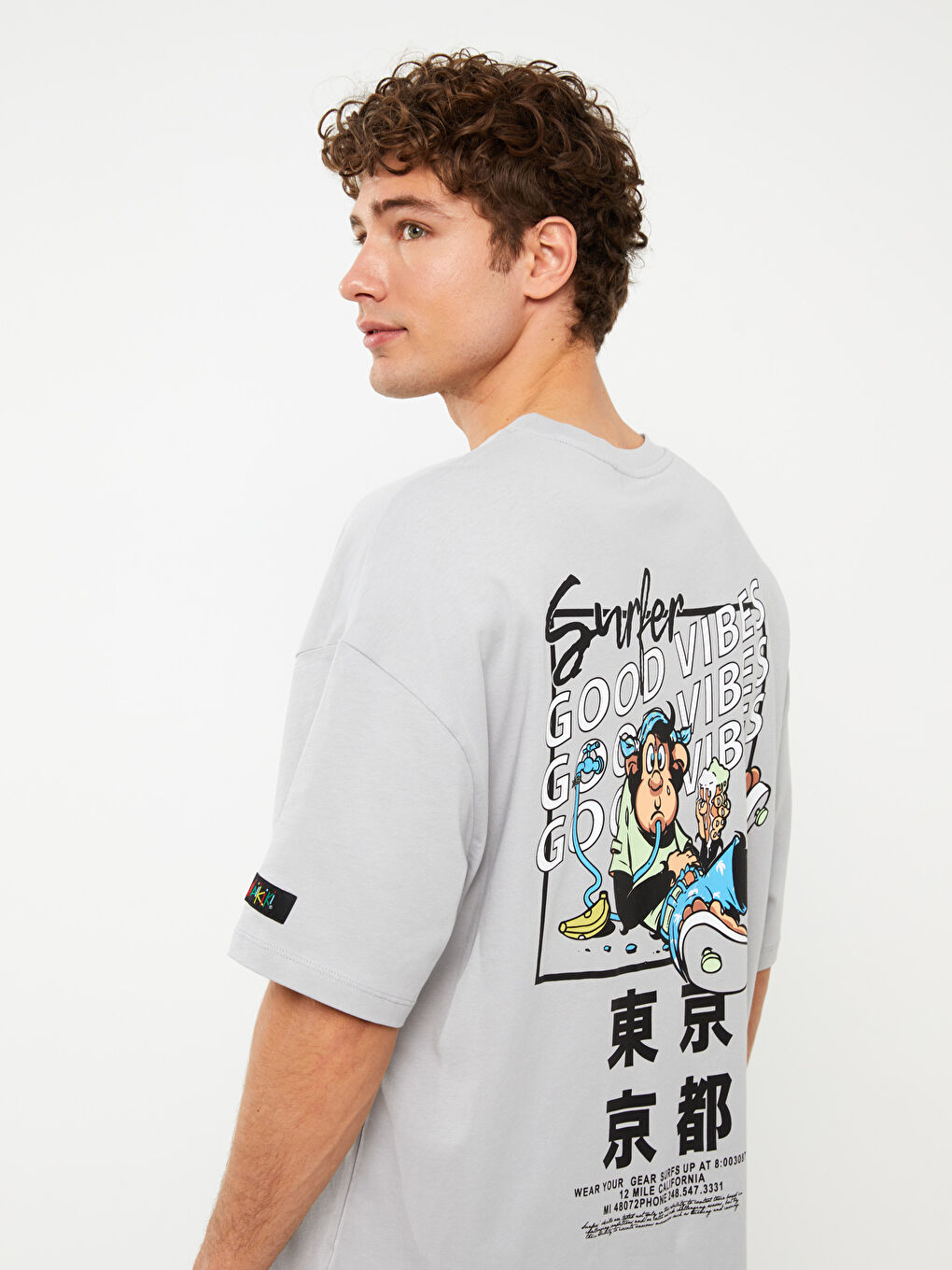 【新品未使用】N.E.R.D 2018 ESP TOUR L/S T-SHIRT XSIDE Crew Neck Short Sleeve Nostalgic Monkey Printed Combed