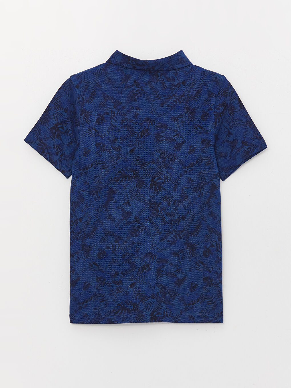 Polo Neck Patterned Short Sleeve Boys' T-Shirt-1