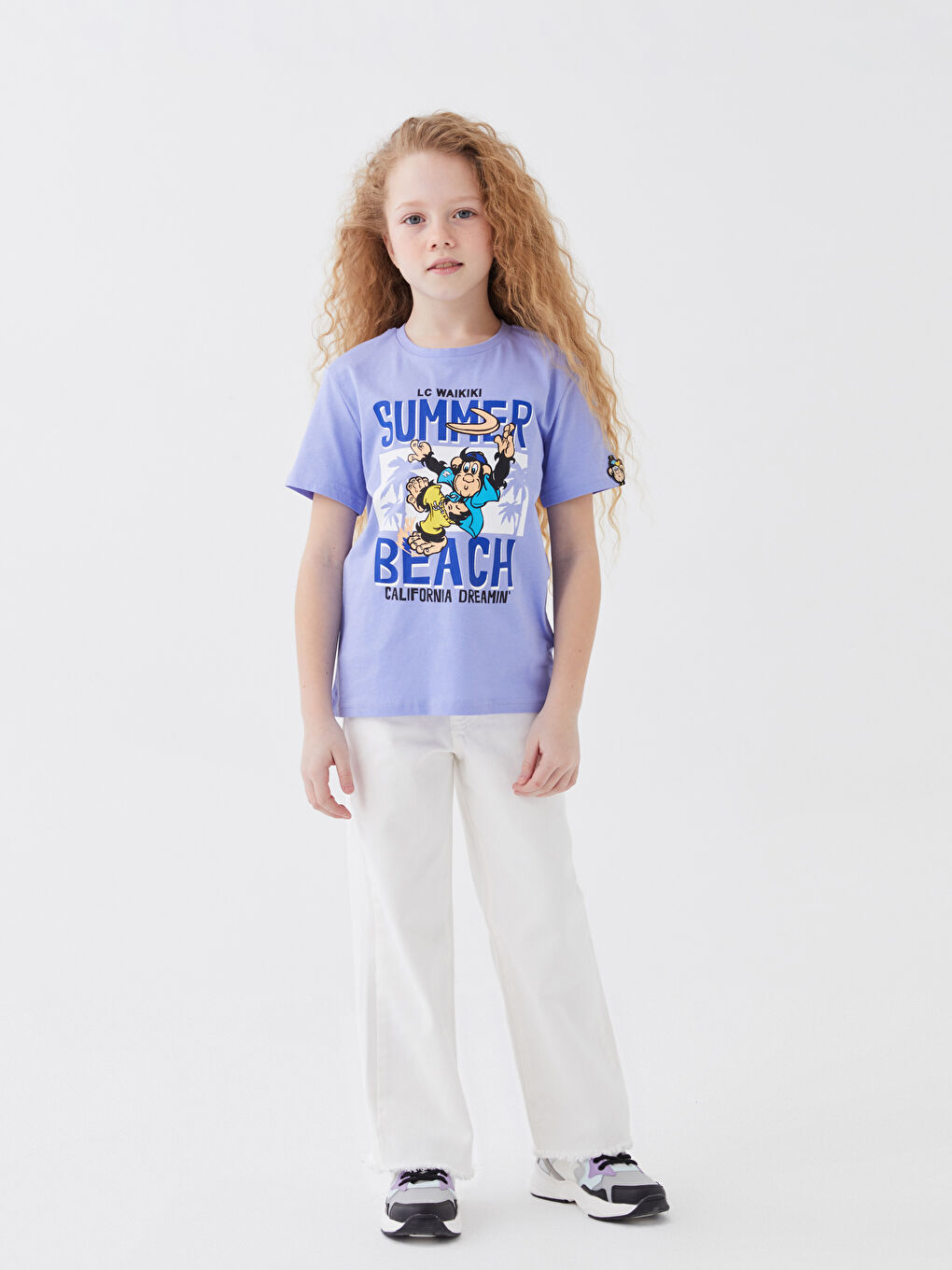 تيشيرت أطفال يونيكس كم قصير مطبوع قرد نوستالجي بياقة دائرية-3