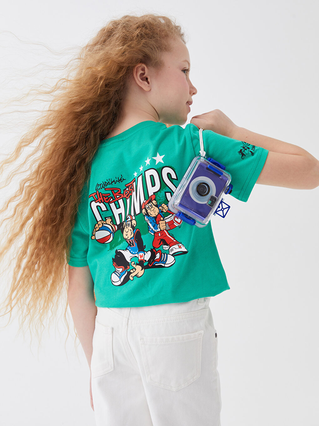 تيشيرت أطفال يونيكس كم قصير مطبوع قرد نوستالجي بياقة دائرية-3