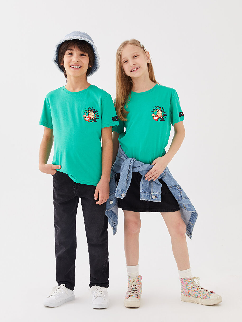 تيشيرت أطفال يونيكس كم قصير مطبوع قرد نوستالجي بياقة دائرية-1