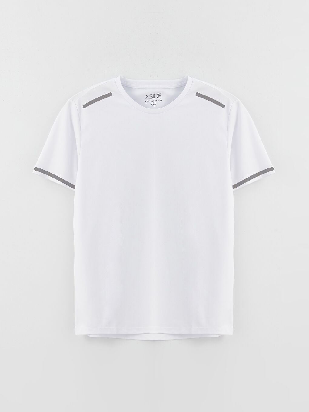 Beyaz Bisiklet Yaka Kısa Kollu Erkek Tişört-5