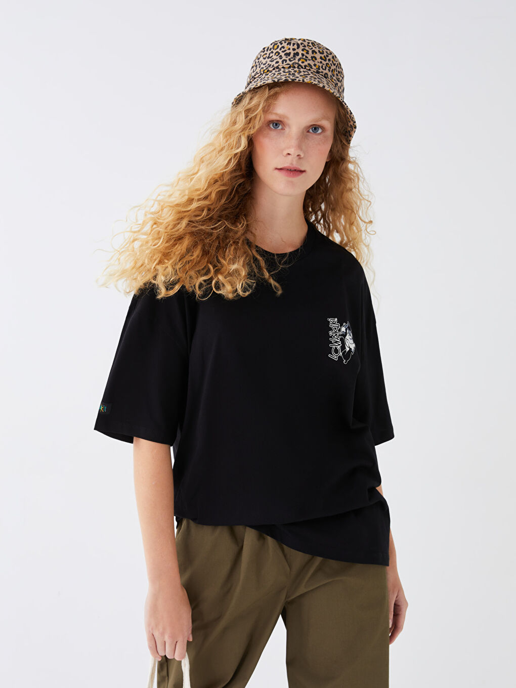 XSIDE Rundhalsausschnitt Kurzarm Nostalgischer Affen Bedruckt Gekämmte Baumwolle Unisex T-Shirt -S3I928Z8-CVL