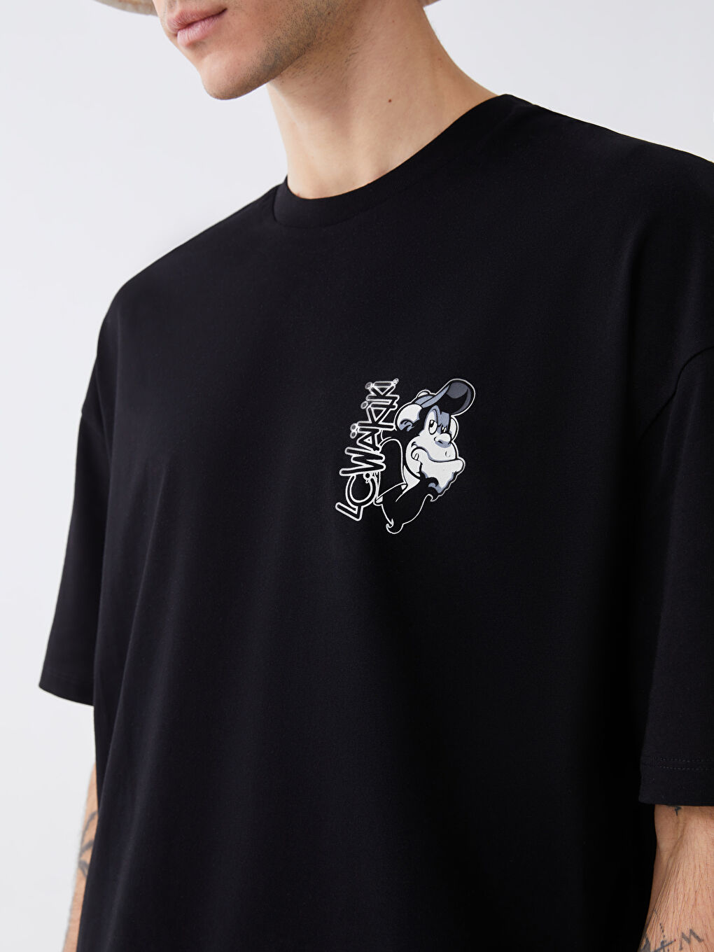 XSIDE Rundhalsausschnitt Kurzarm Nostalgischer Affen Bedruckt Gekämmte Baumwolle Unisex T-Shirt -S3I928Z8-CVL