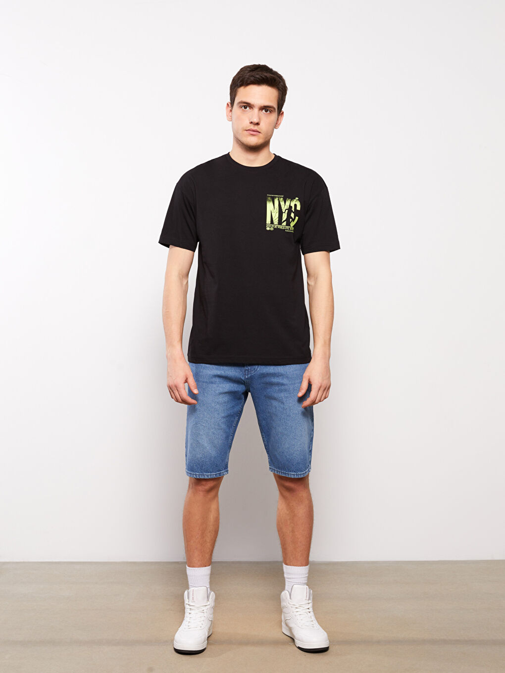 Oversize Crew Neck Short Sleeve Printed Jersey Men's T-Shirt-2