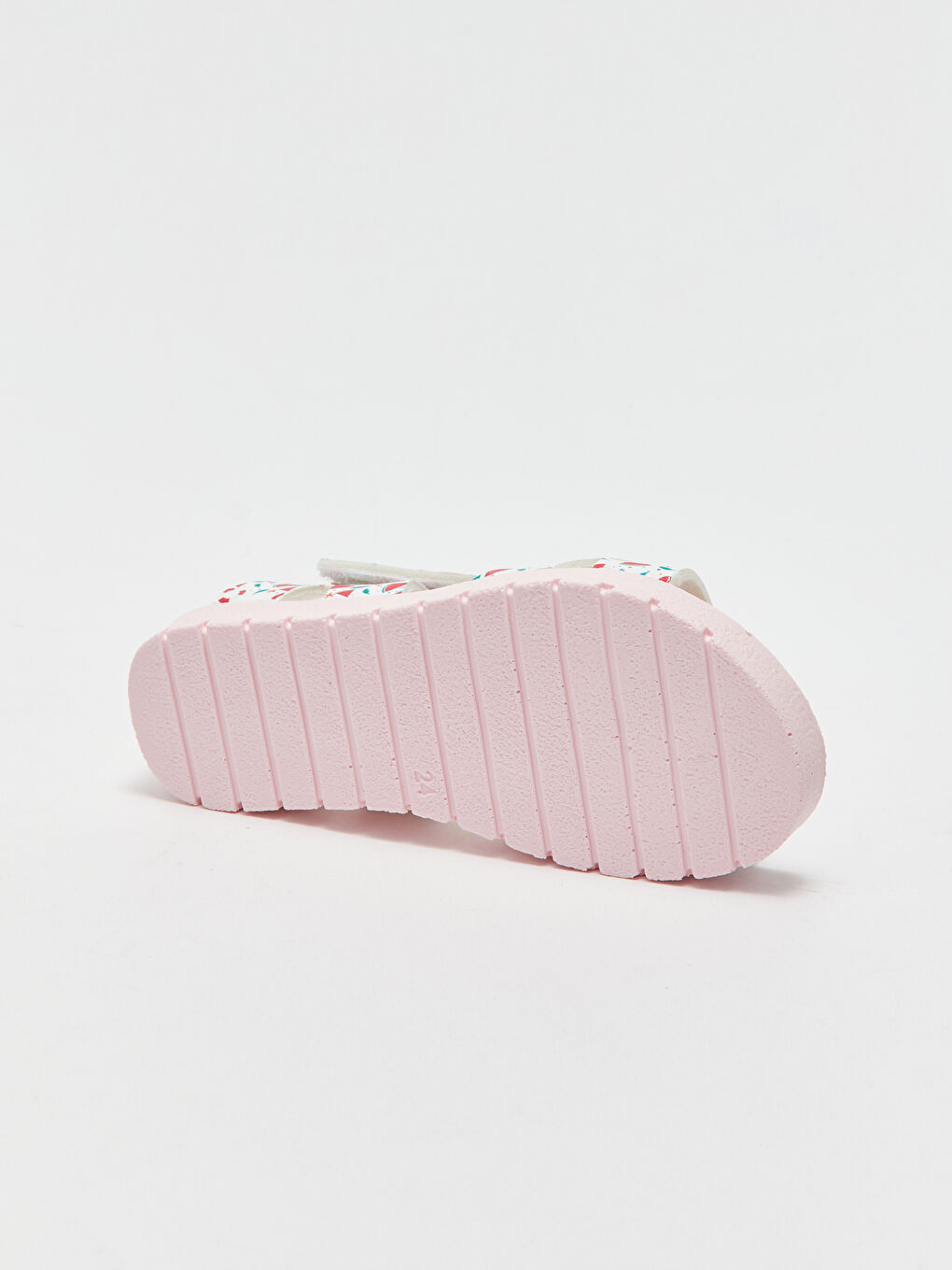 Pembe Baskılı Cırt Cırtlı Kız Bebek Sandalet-4