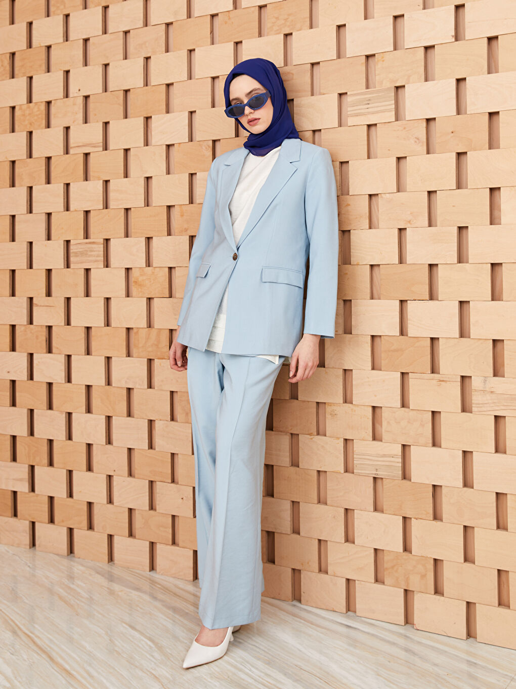 Lacivert Kadın Şal-1