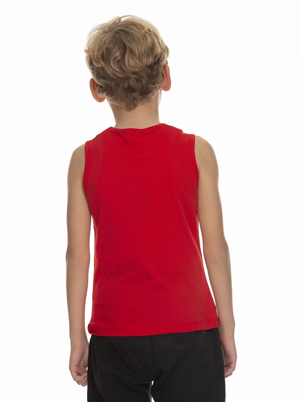 Kırmızı Bisiklet Yaka Baskılı Erkek Çocuk Atlet-5