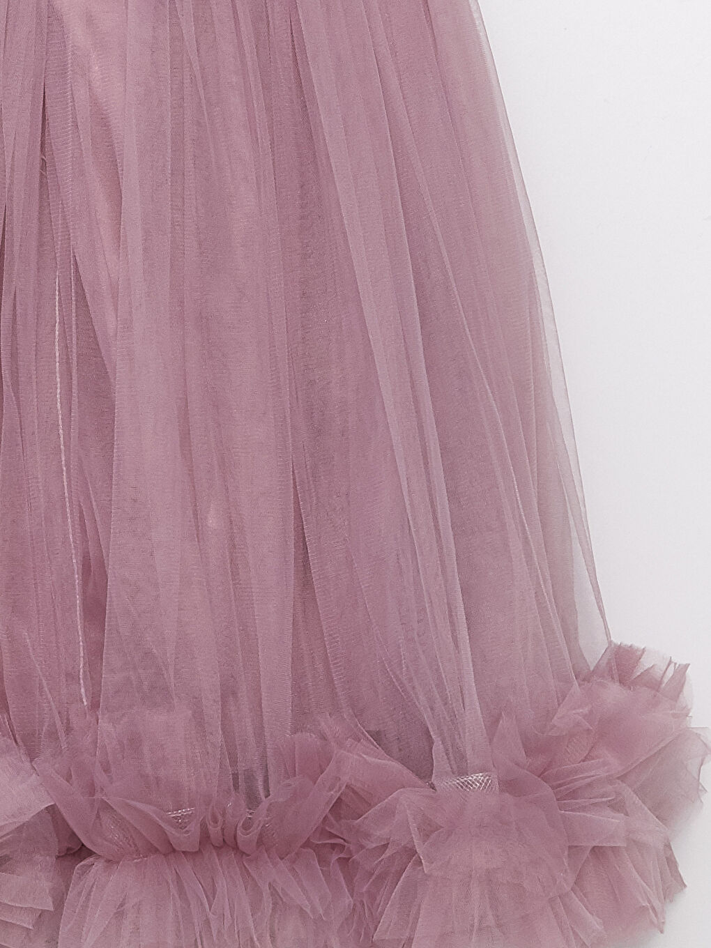 Mor Bisiklet Yaka Tül Detaylı Kız Çocuk Elbise-6