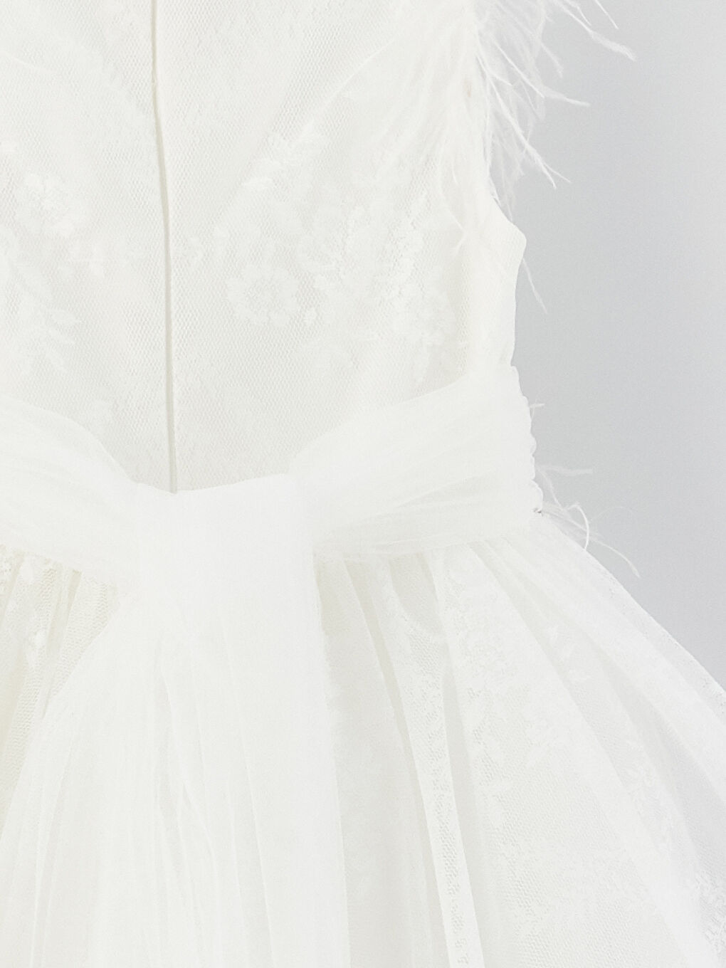 Ekru Nakış Detaylı Kız Çocuk Elbise-3