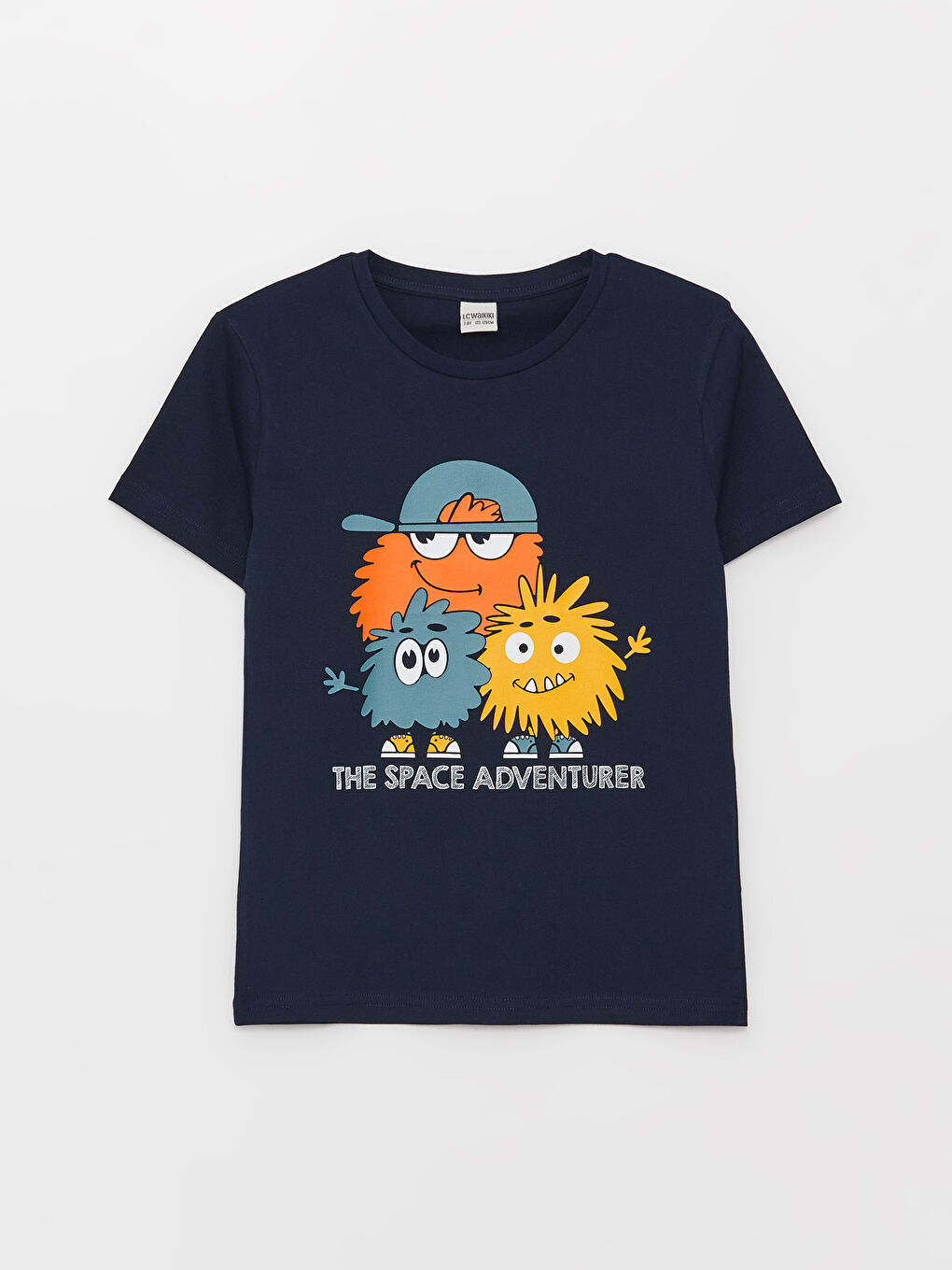 Tricou pentru Băieți cu Guler Rotund Imprimat și Mânecă Scurtă