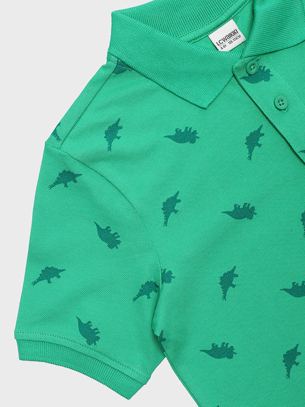 Polo Neck Printed Short Sleeve Boys' T-Shirt-2