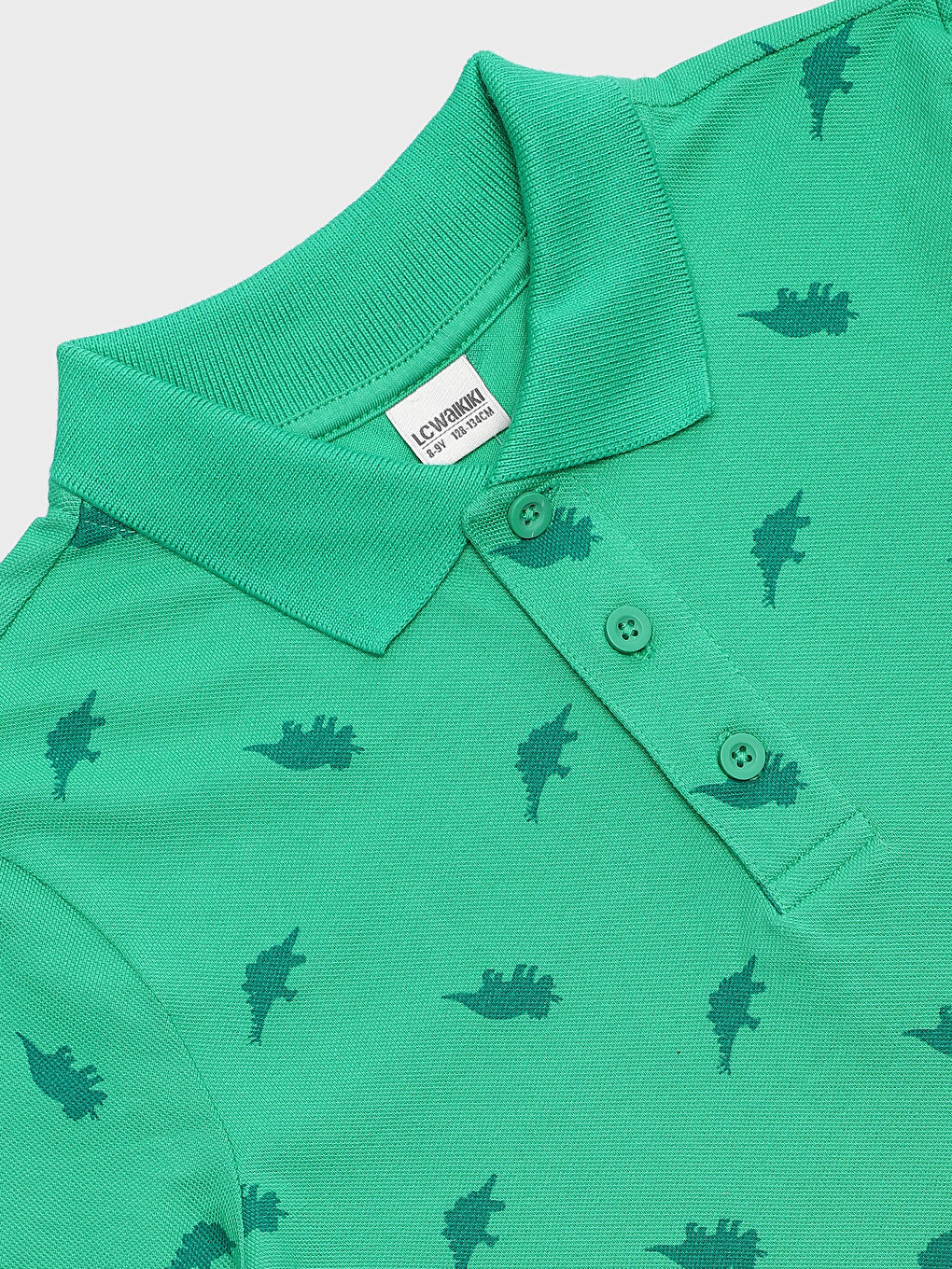 Polo Neck Printed Short Sleeve Boys' T-Shirt-3