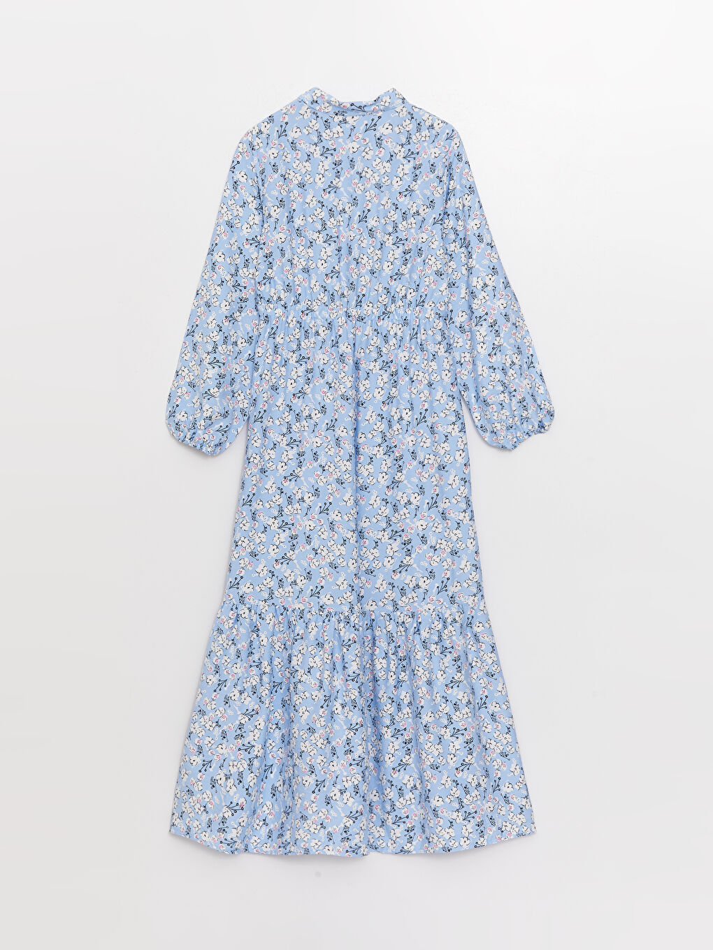 Floral Long Sleeve Women's Shirt Dress-6