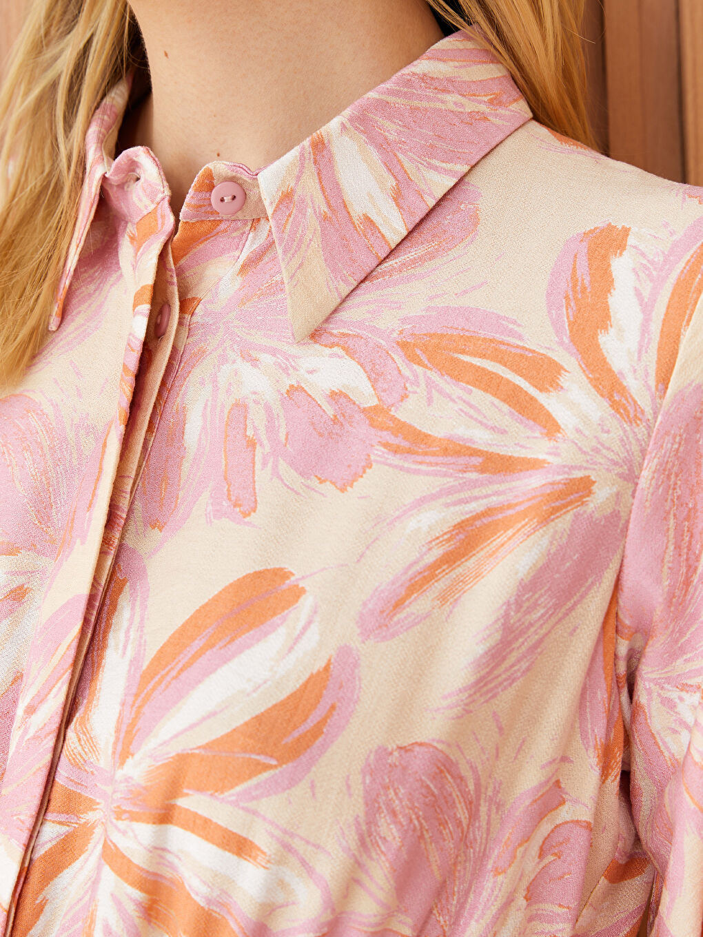 فستان قميص كم طويل مُزهر للسيدات-3