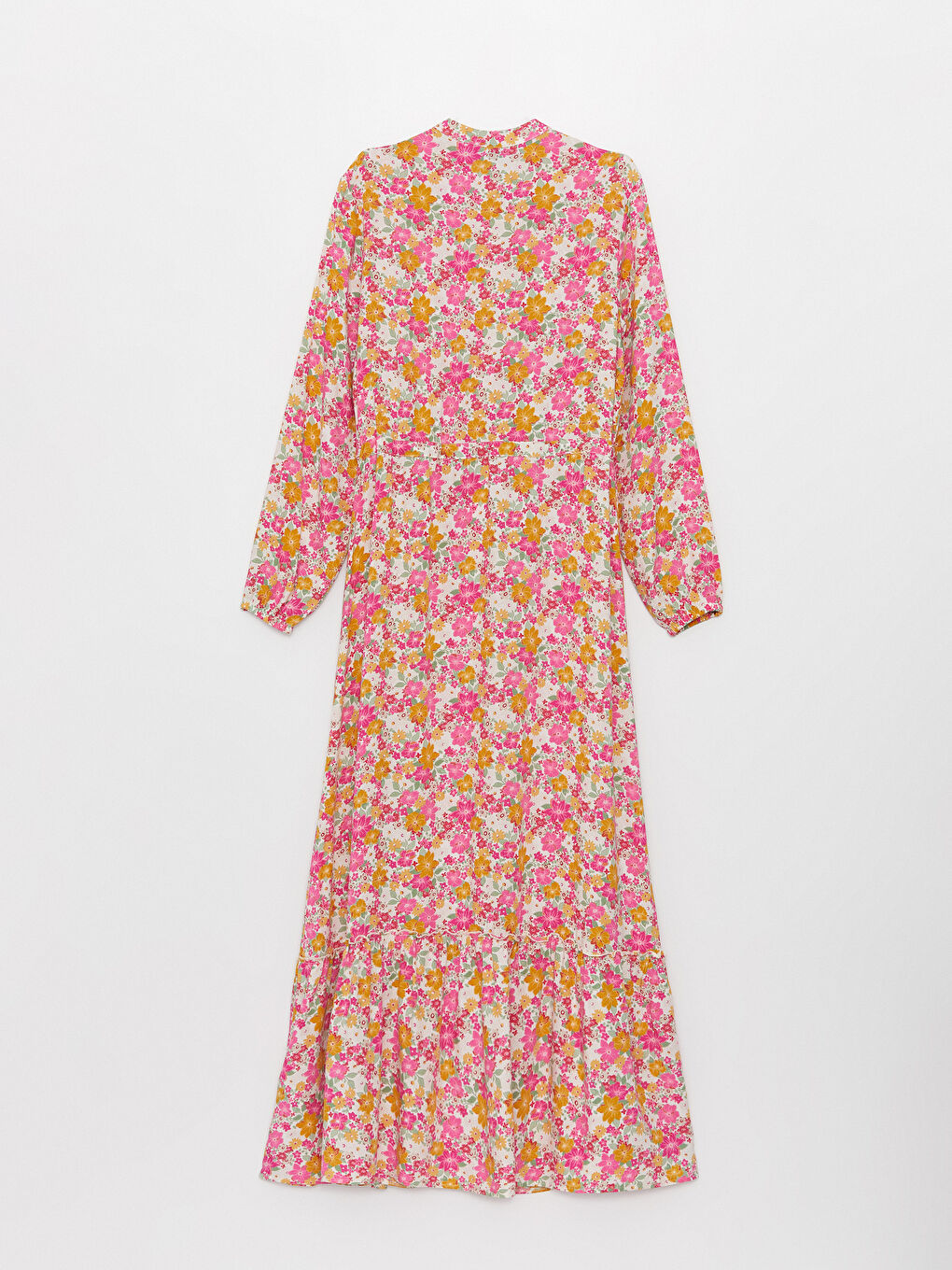 Grandad Collar Floral Long Sleeve Women's Shirt Dress-6