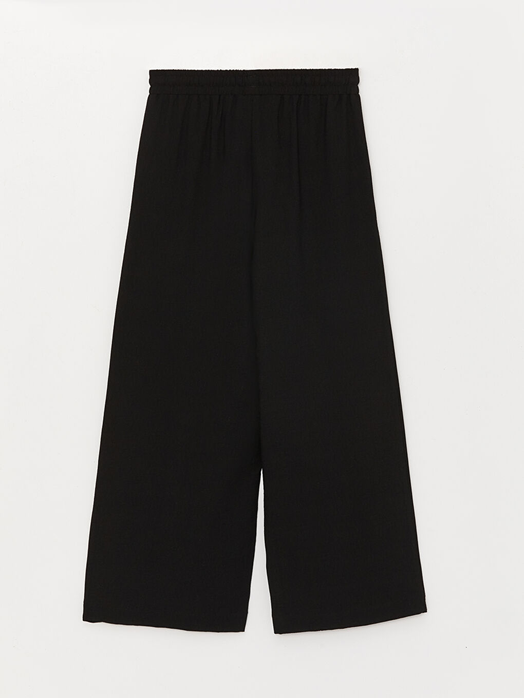 Elasticated Waist Plain Wide Leg Women's Trousers-6