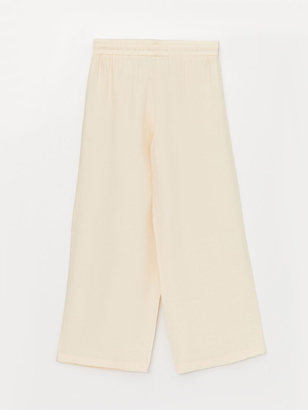 بنطلون واسع الساق سادة بخصر مرن للسيدات-5