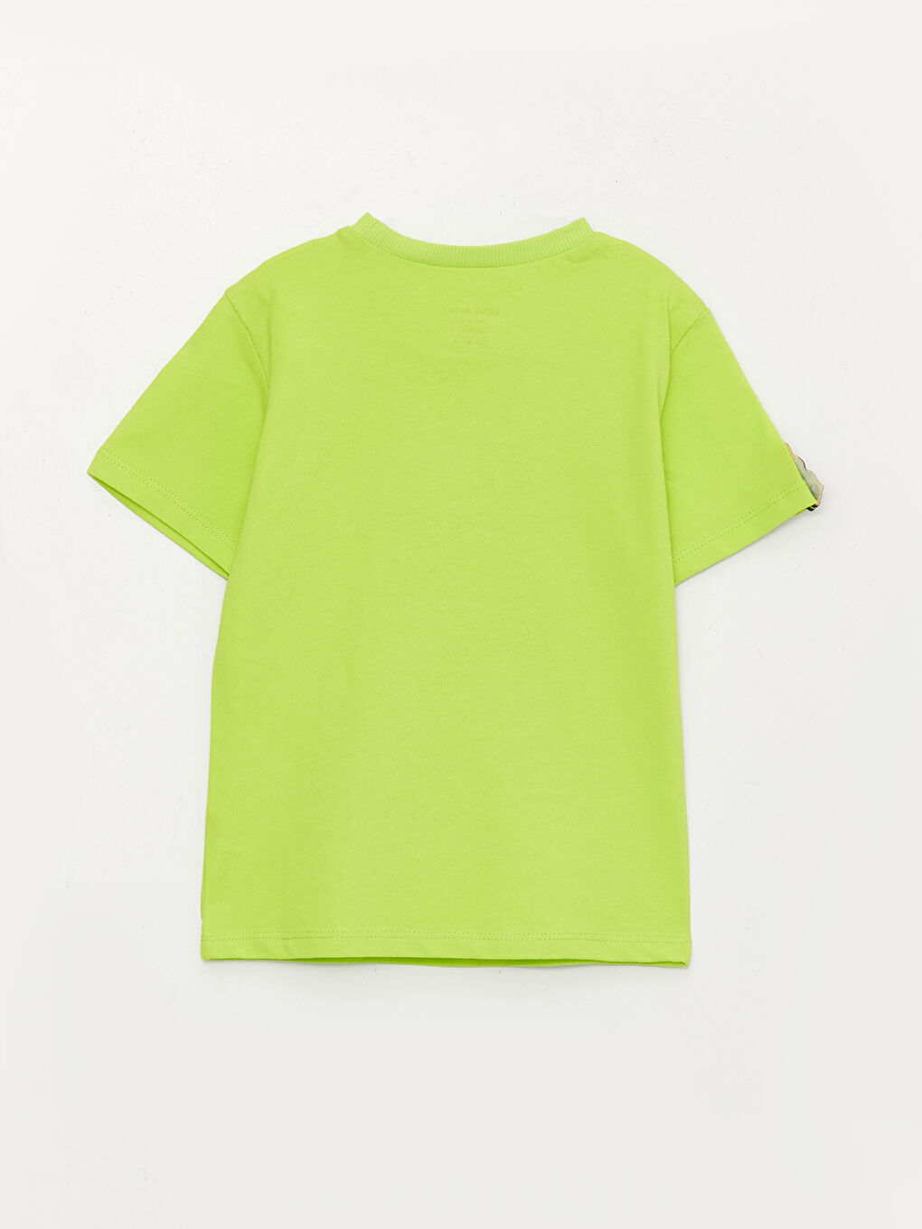 Yeşil Bisiklet Yaka Kısa Kollu Nostaljik Maymun Baskılı Erkek Bebek Tişört-1