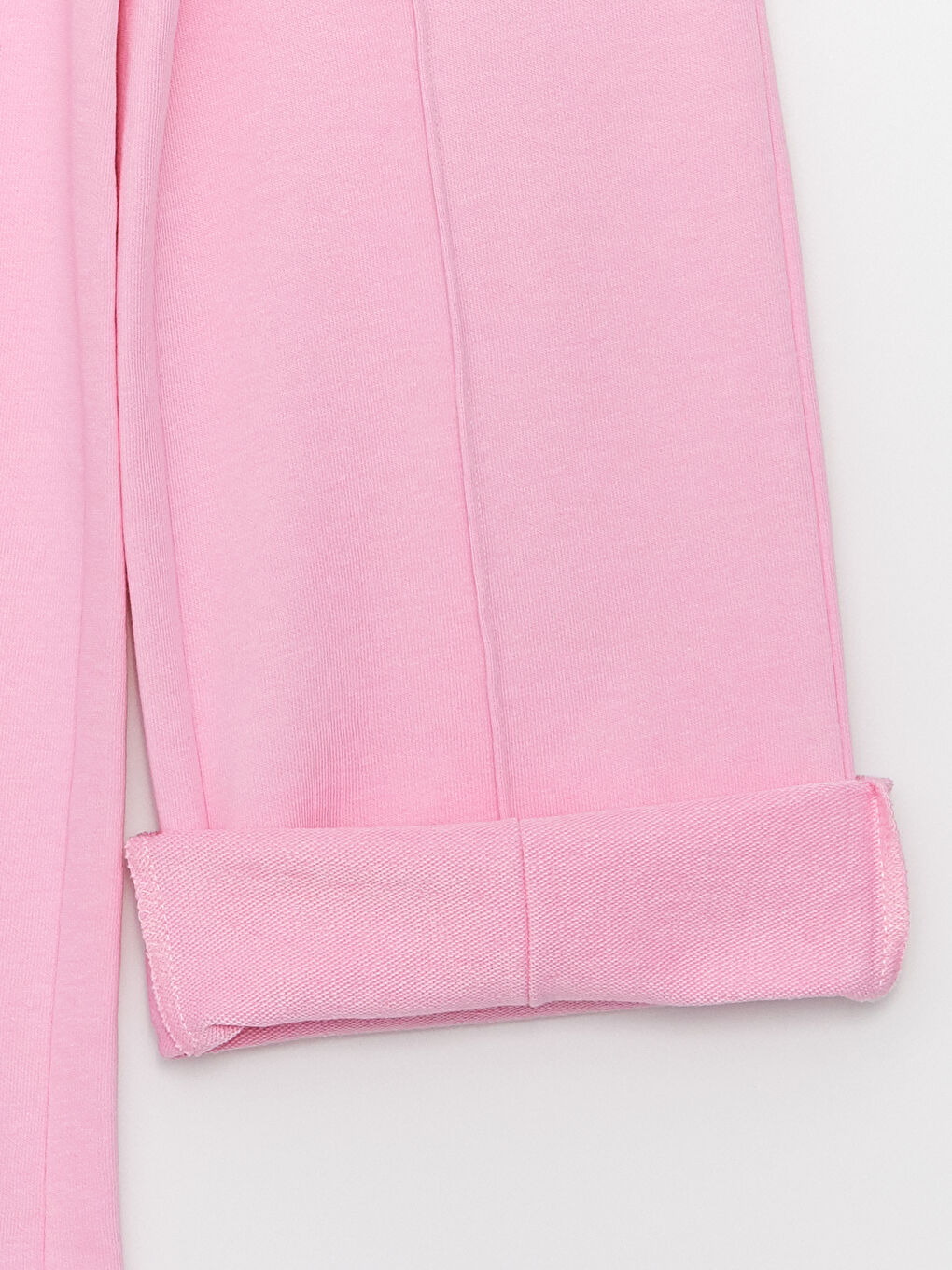 Pembe Beli Lastikli Basic Geniş Paça Kız Çocuk Eşofman Altı-2