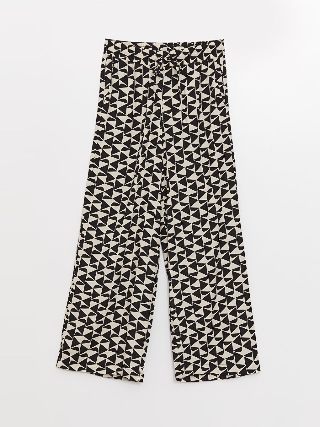 Elasticated Waist Relaxed Fit Patterned Women's Trousers-5