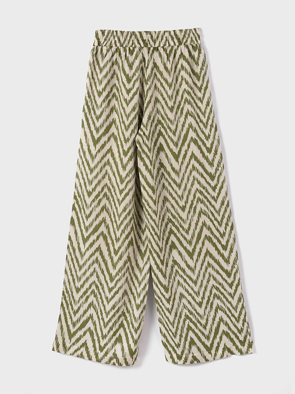 Elasticated Waist Relaxed Fit Patterned Women's Trousers-1