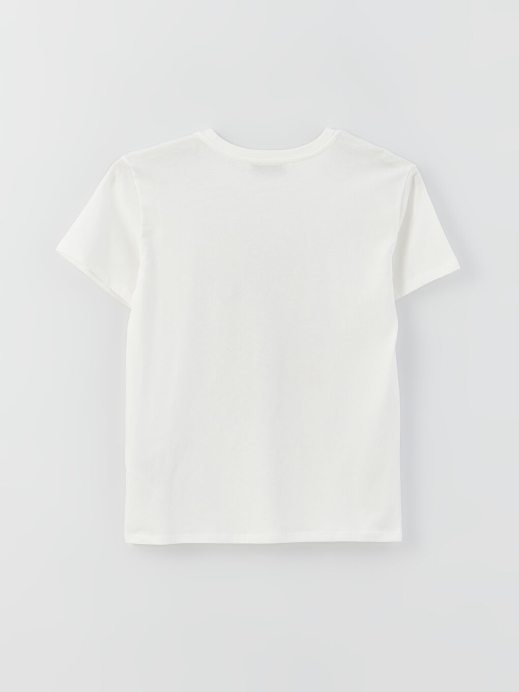 Ekru Bisiklet Yaka Baskılı Kısa Kollu Kadın Tişört-6