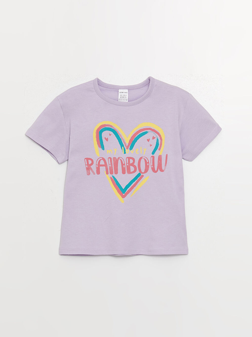 Crew Neck Short Sleeve Printed Baby Girls' T-Shirt