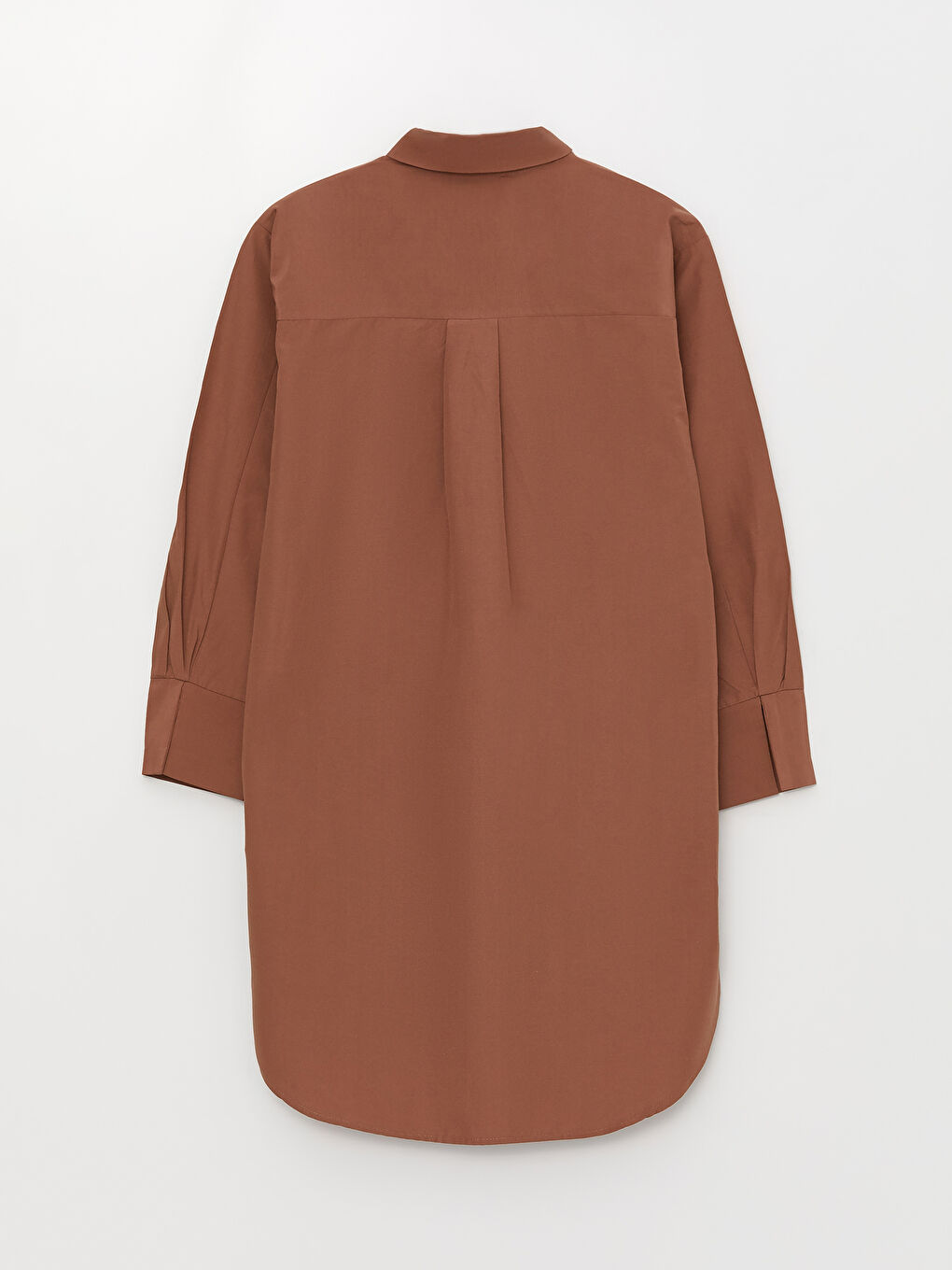 Plain Long Sleeve Oversize Poplin Women's Shirt Tunic-6